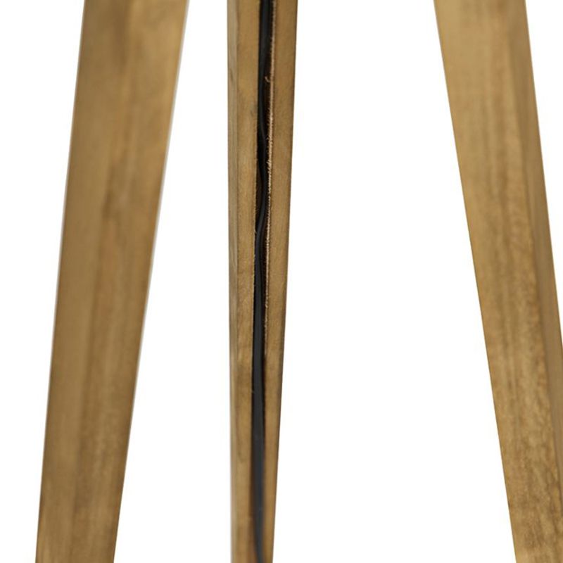 Landelijke tripod vintage hout met linnen kap wit 45 cm - Tripod Classic