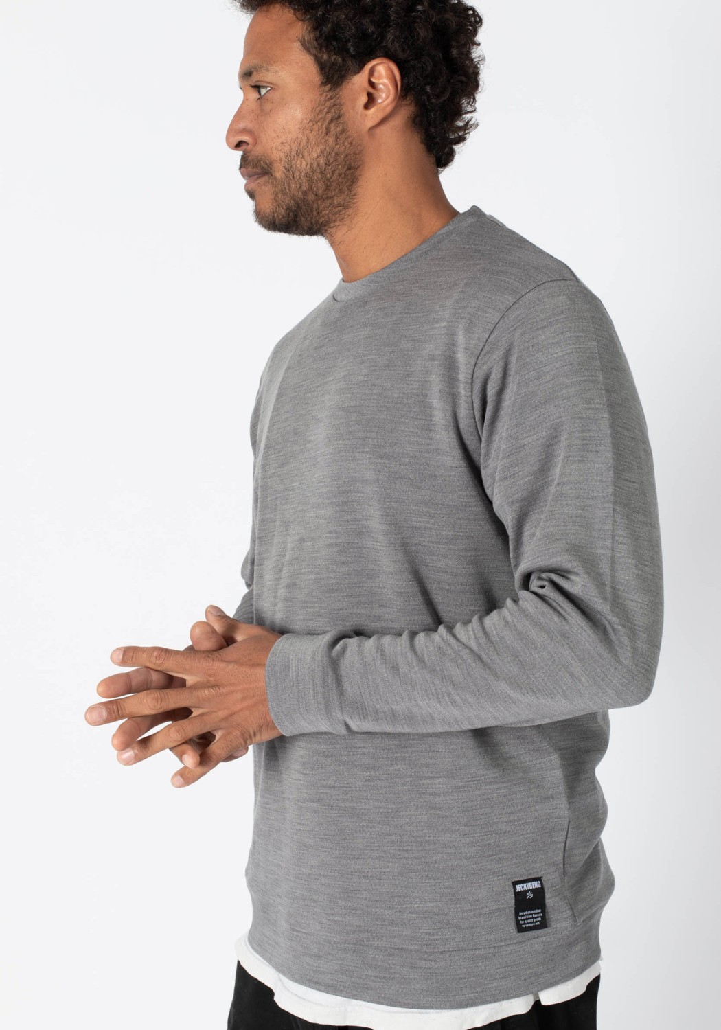 Jeckybeng The Merino Sweater Unisex Grey Melange