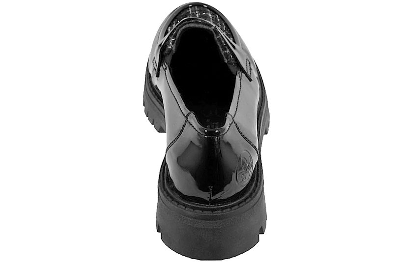RIEKER CHUNKY LOAFERS I SORT PU MED LAK LOOK