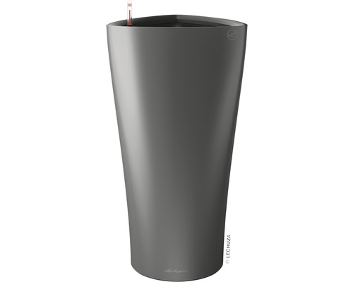 Lechuza Delta plantenbak Ø 30 cm H 56 cm antraciet incl. zelfbewateringssysteem, plantenbak, substraat en waterniveau-indicator