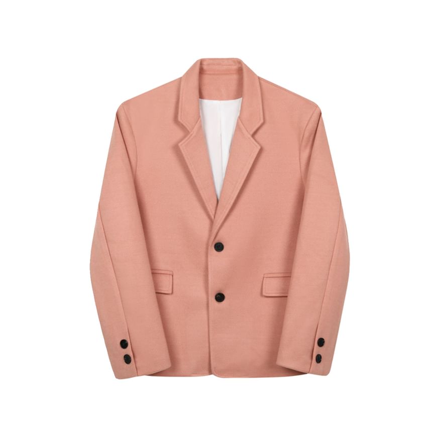 Omozando - Effen enkelrijs blazer / Hoge taille wijde broek