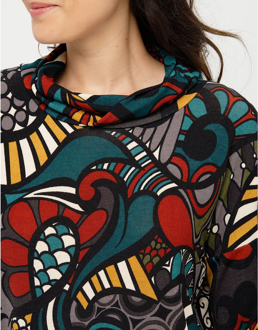 T-shirt chaud bleu motif