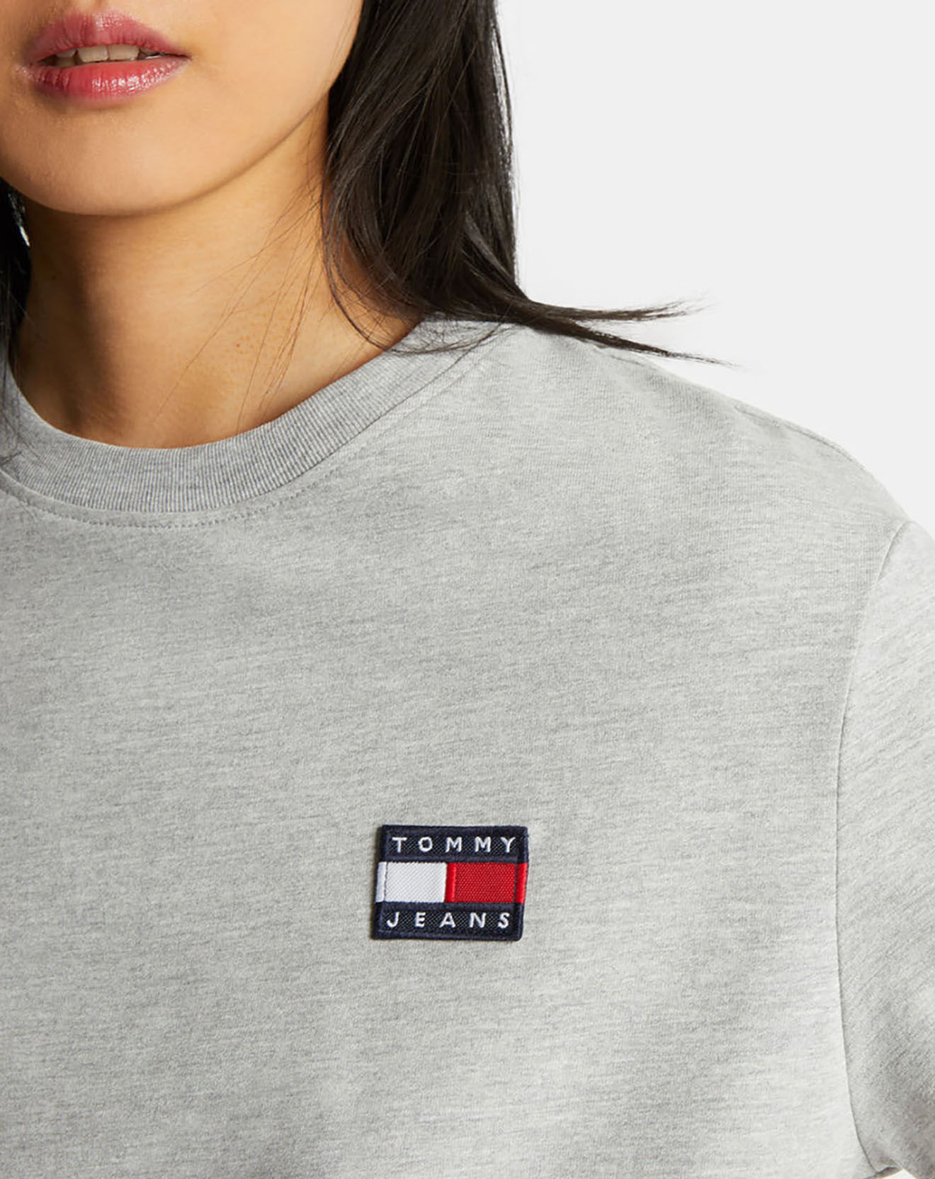 Tommy Jeans T-Shirt badge gris chiné