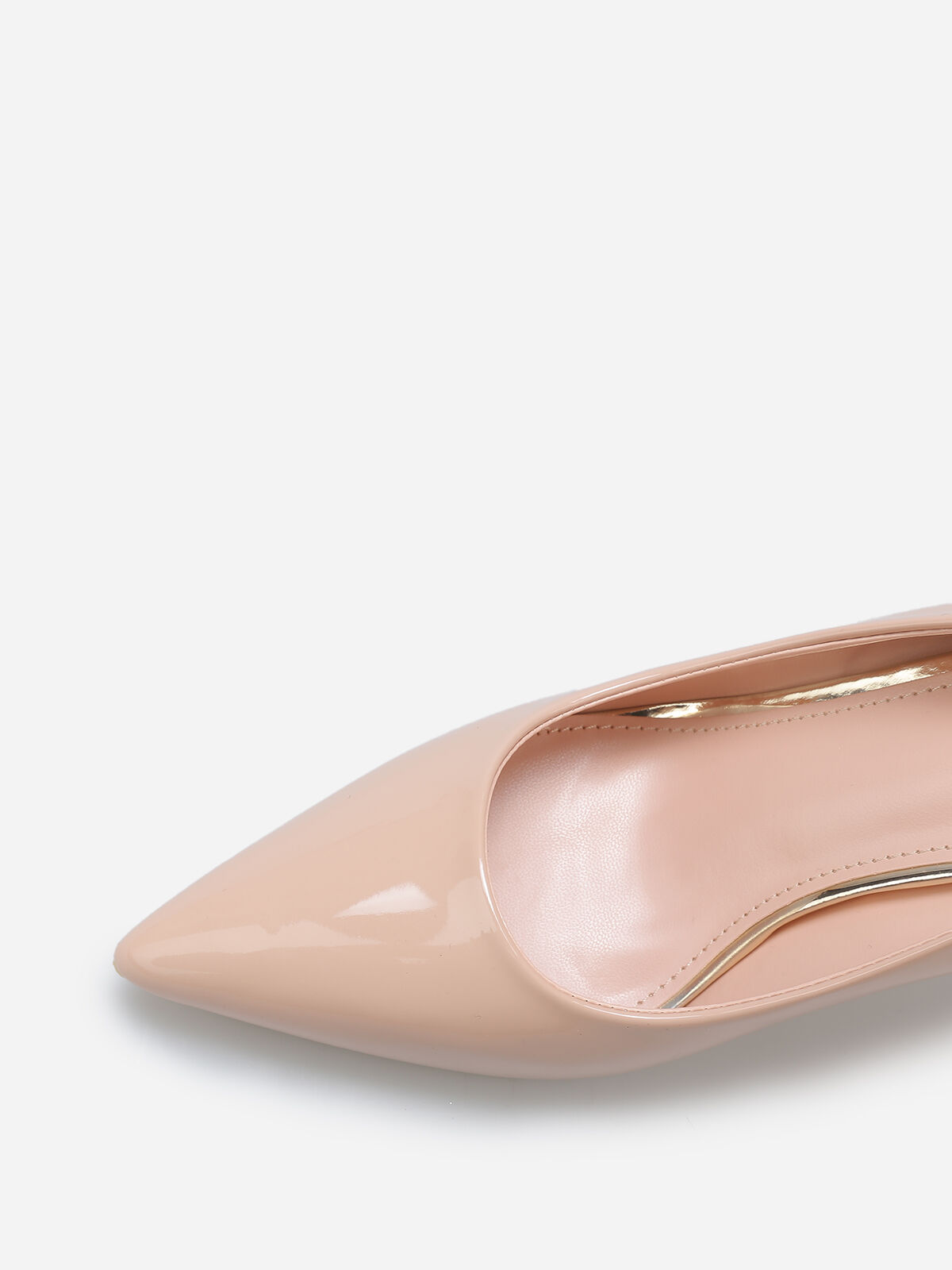 Escarpins pointus à talon bobine- Beige