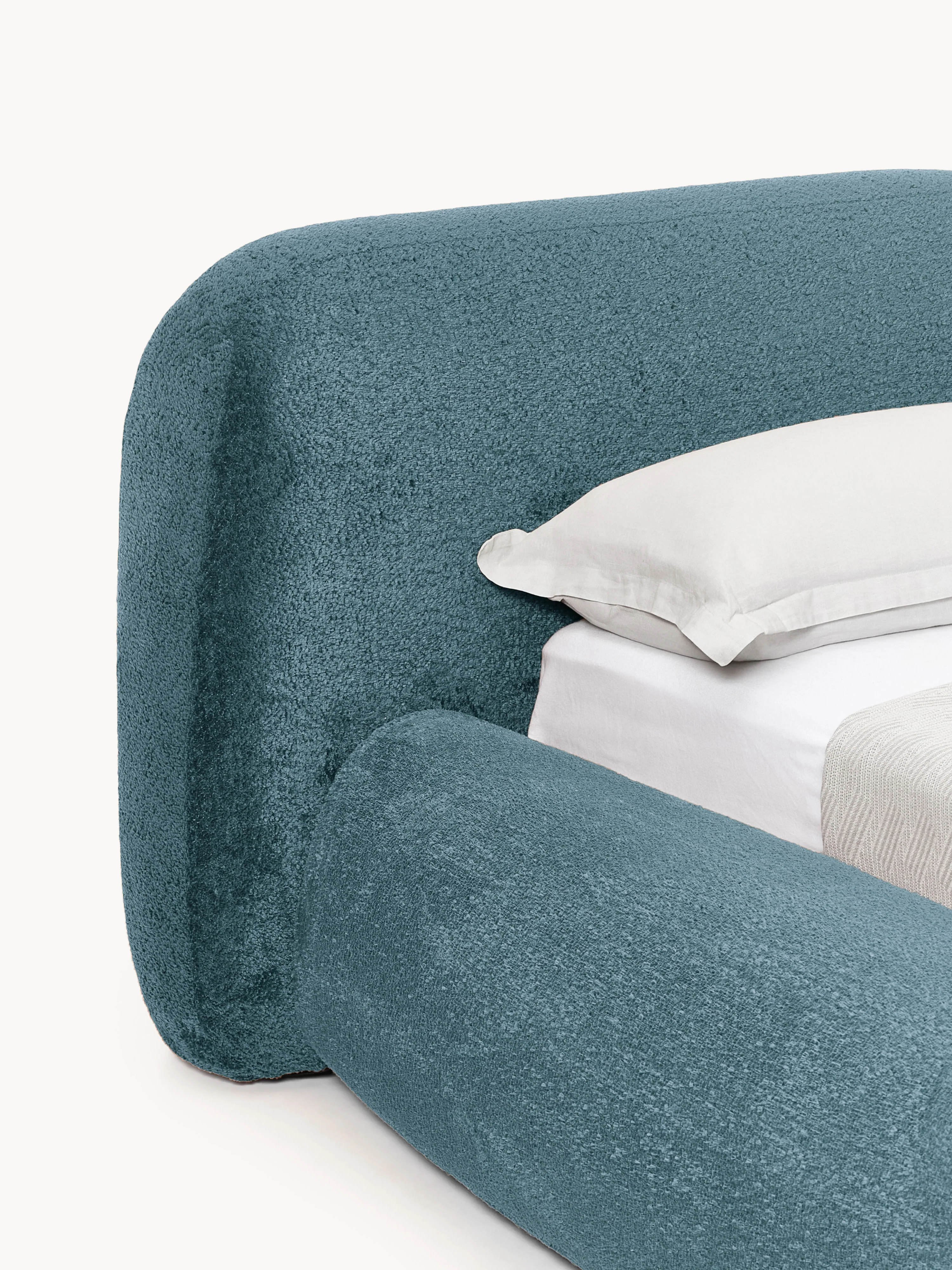 Gestoffeerd Teddy Bouclé Bed Wolke