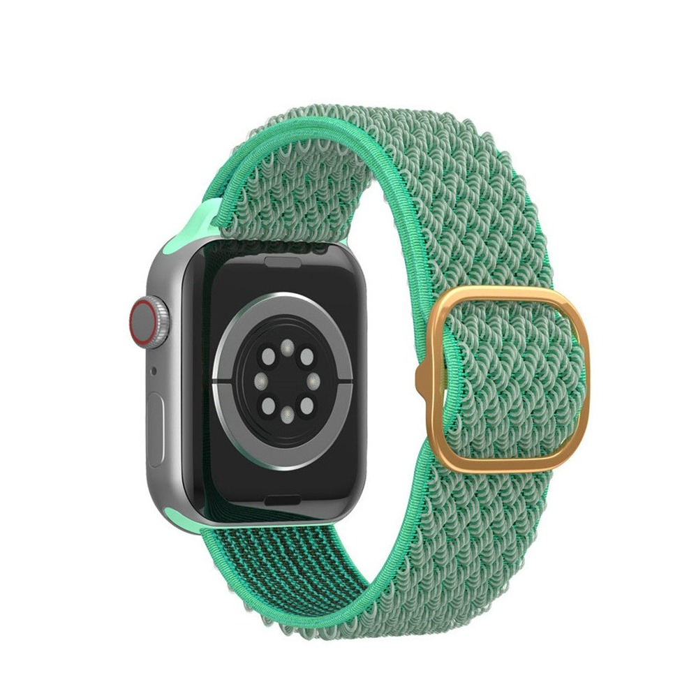 Apple Watch (49/46/45/44 mm) Elastisches Nylon Gummi Armband (Gelenkumfang: 165-245mm) - Grün / Braun