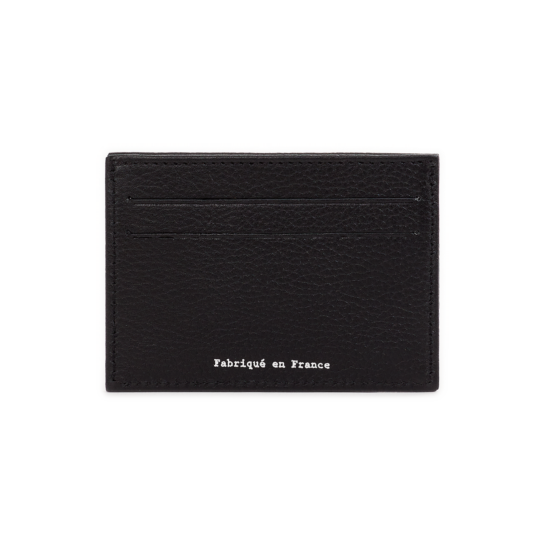 Porte-cartes en cuir grainé | Noir