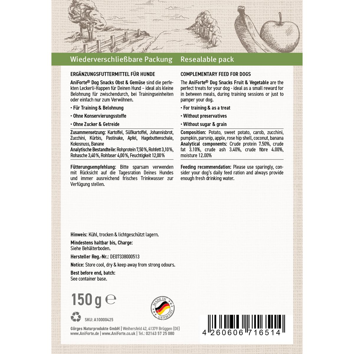AniForte Dog Snacks Obst & Gemüse