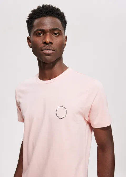 T-shirt met print merk roze (ROS.L)