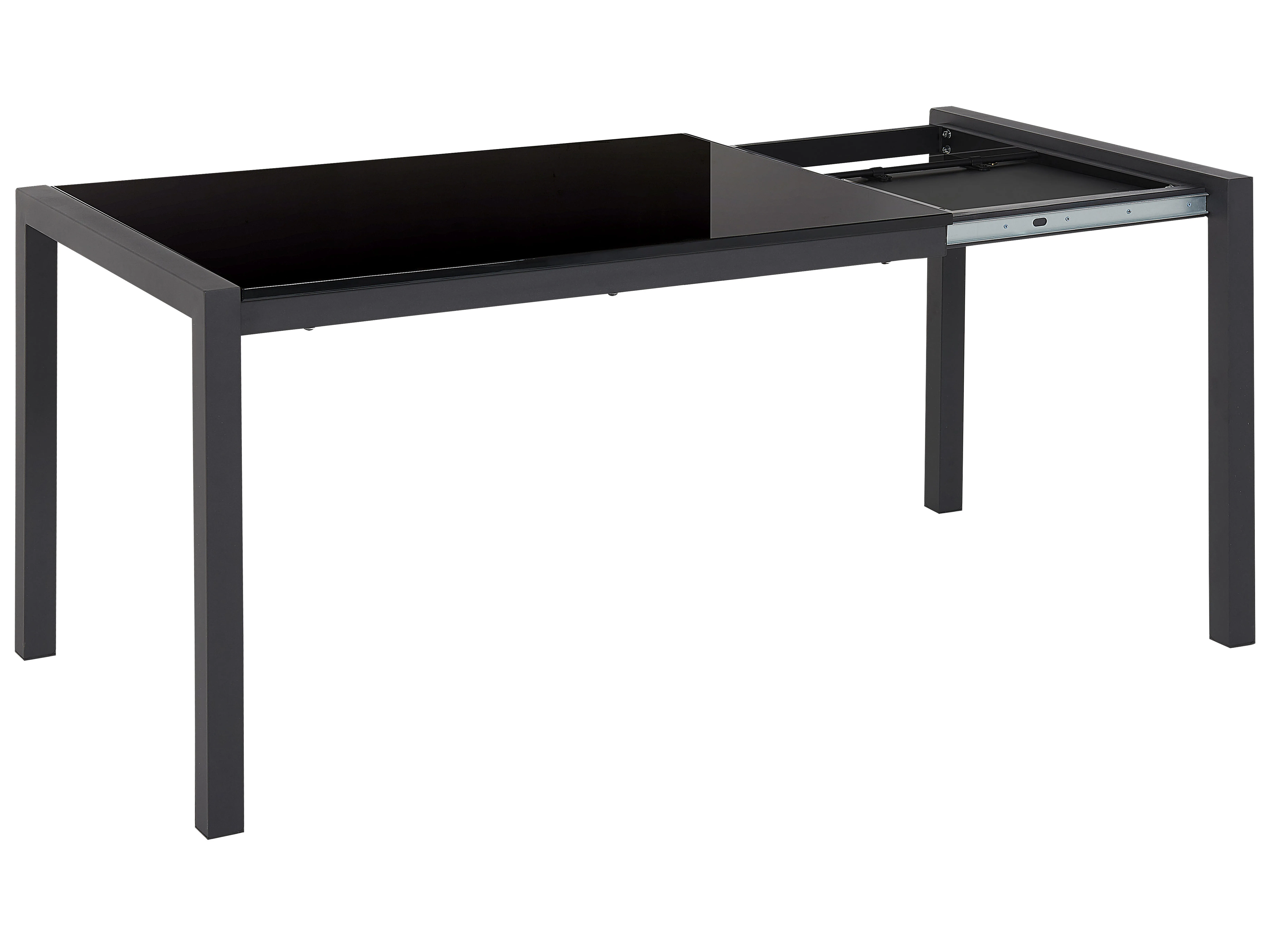 Eettafel uitschuifbaar GRANADA Zwart 80 cm 120/160 cm