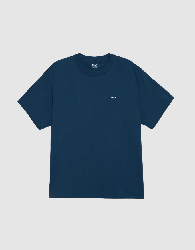 Obey Obey Icon Stencil Flame Tee Harbor Blue