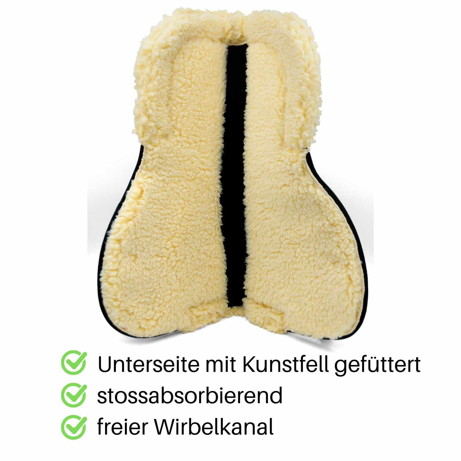 AMKA Korrektur Sattelpad mit 4 Taschen und Filzeinlagen Kunstfellrand