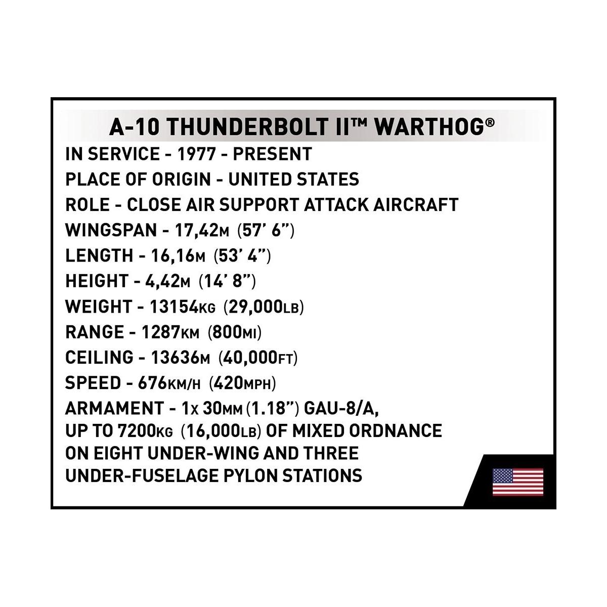 Cobi A10 Thunderbolt II