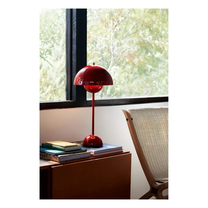 & Tradition Lampe à poser Flowerpot VP3, Verner Panton, 1969 | Rouge vermillon