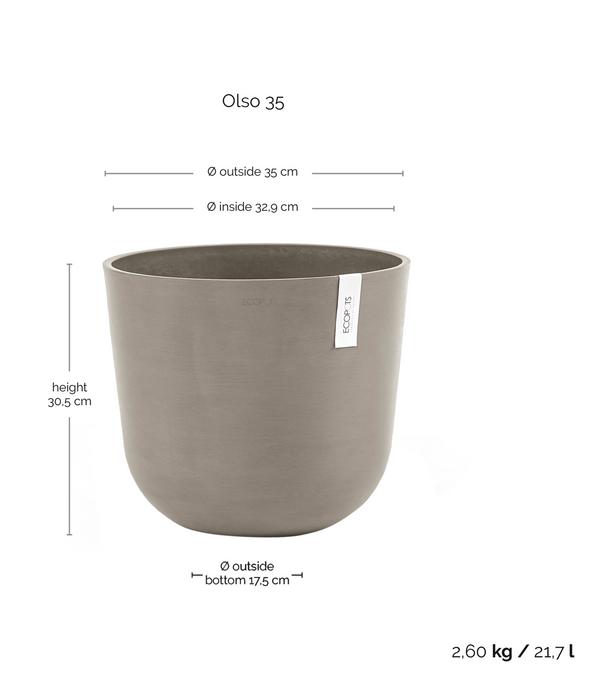 Ecopots Kunststoff-Topf Oslo, rund
