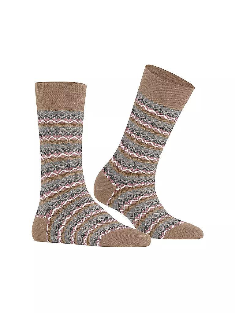 BURLINGTON Damen Socken MODERN FAIR ISLE 36-41 camel camel