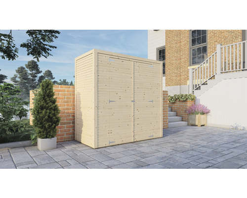 Bertilo Cubico 1 Fineline Rhombus profiel tuinhuis, 207 x 110 cm, naturel