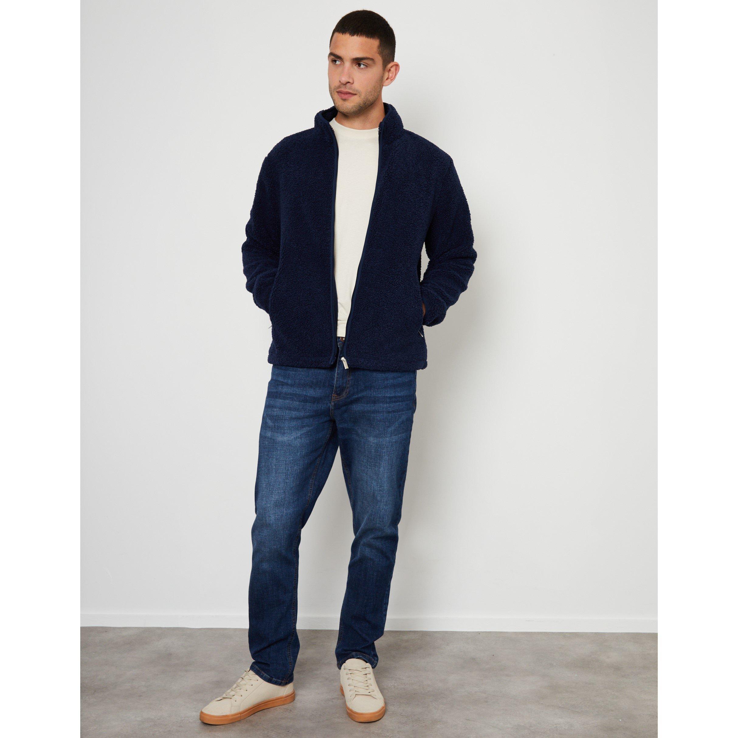 Threadbare TB Zip Through Borg Top Mens