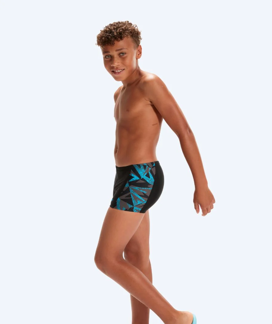Speedo aquashorts til drenge - Hyperboom Panel - Sort/blå