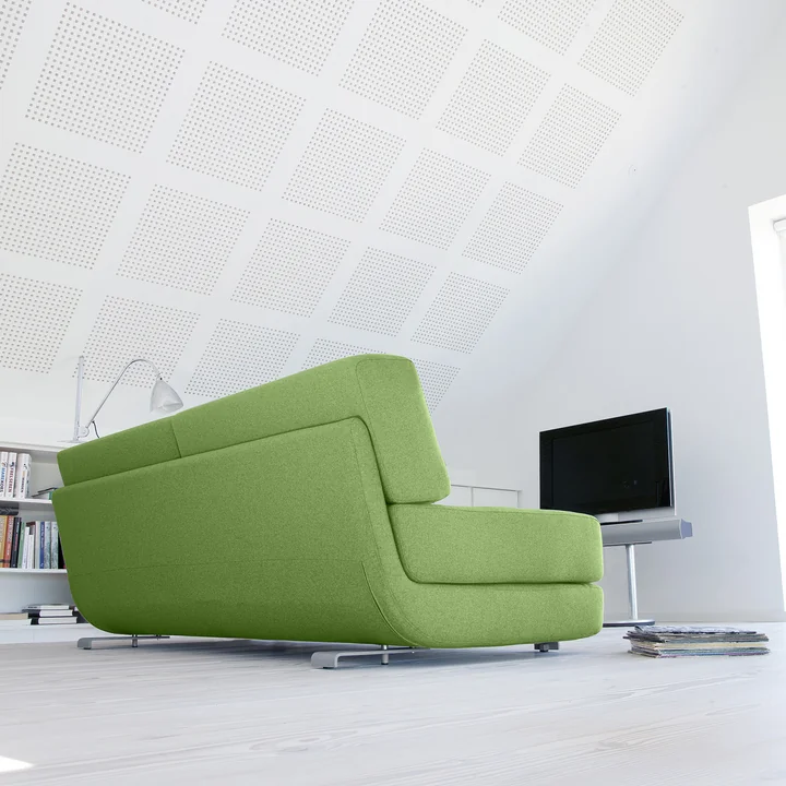 Softline - Lounge 3-er Schlafsofa, Filz Melange anthrazit (610)