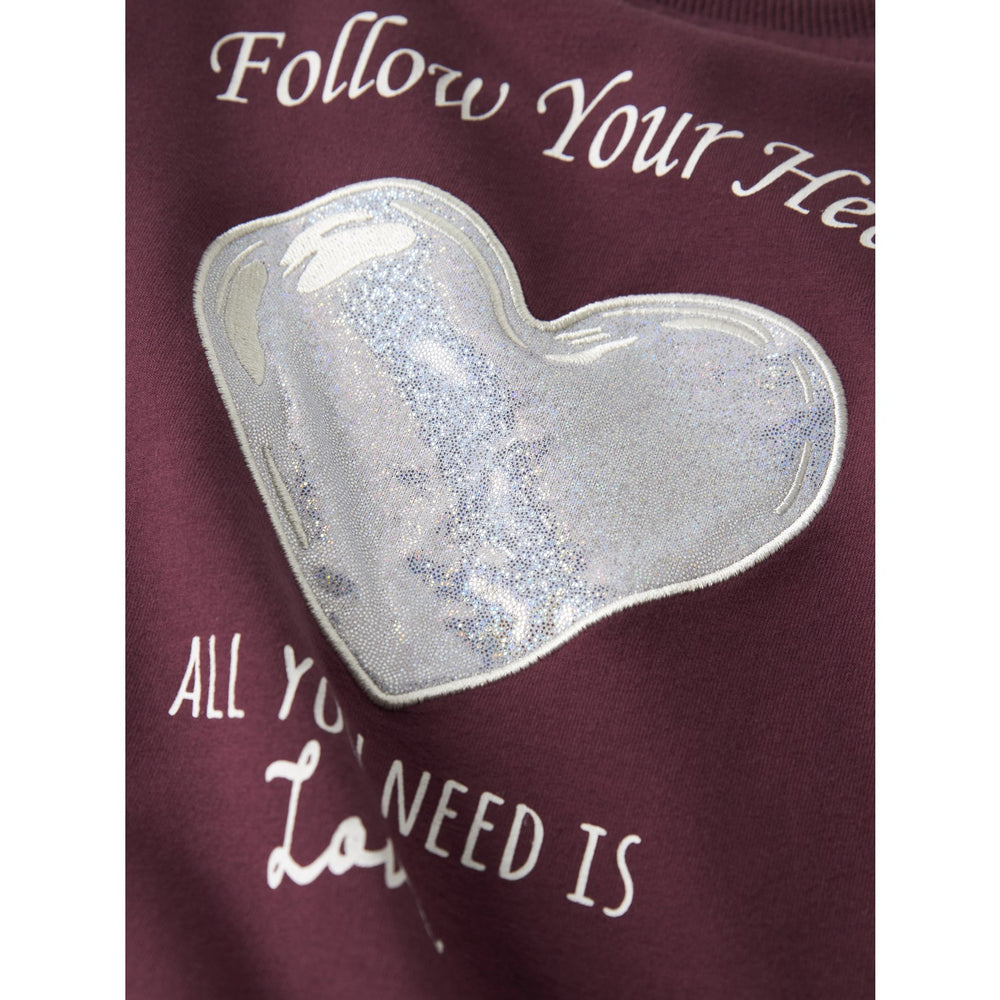 Køb Name It Burgundy Nmfsakkina Ls Sweat Box Bru