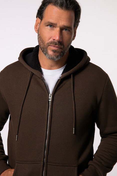 JP 1880 Hoodiejacke, Outdoor, Sweatjacke, Kapuze, Teddyfutter, Zipper, bis 8 XL