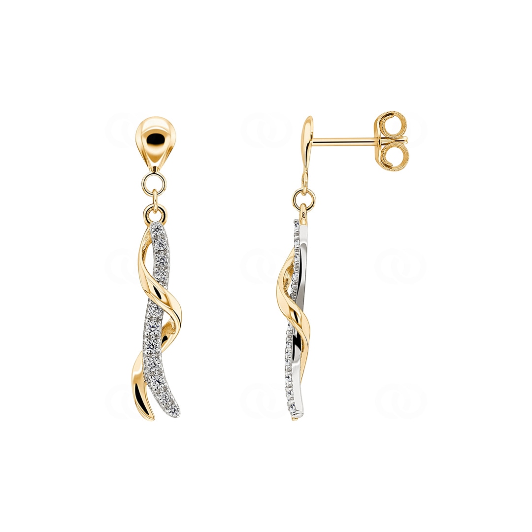 Ohrhänger 750/18 K Gelb-/Weissgold mit Zirkonia
