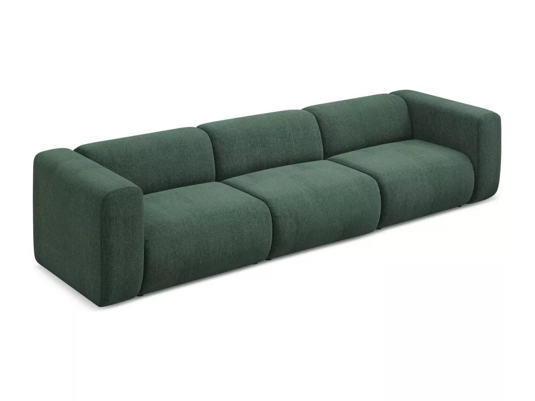 Canapé modulable 4 places en tissu chenille - vert - EKAHI