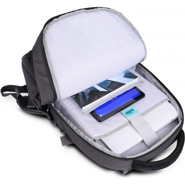 Urban Factory HTE14UF sac à dos Sac à dos de voyage Noir, Gris Polyester, Polyéthylène téréphtalate recyclé (rPET)