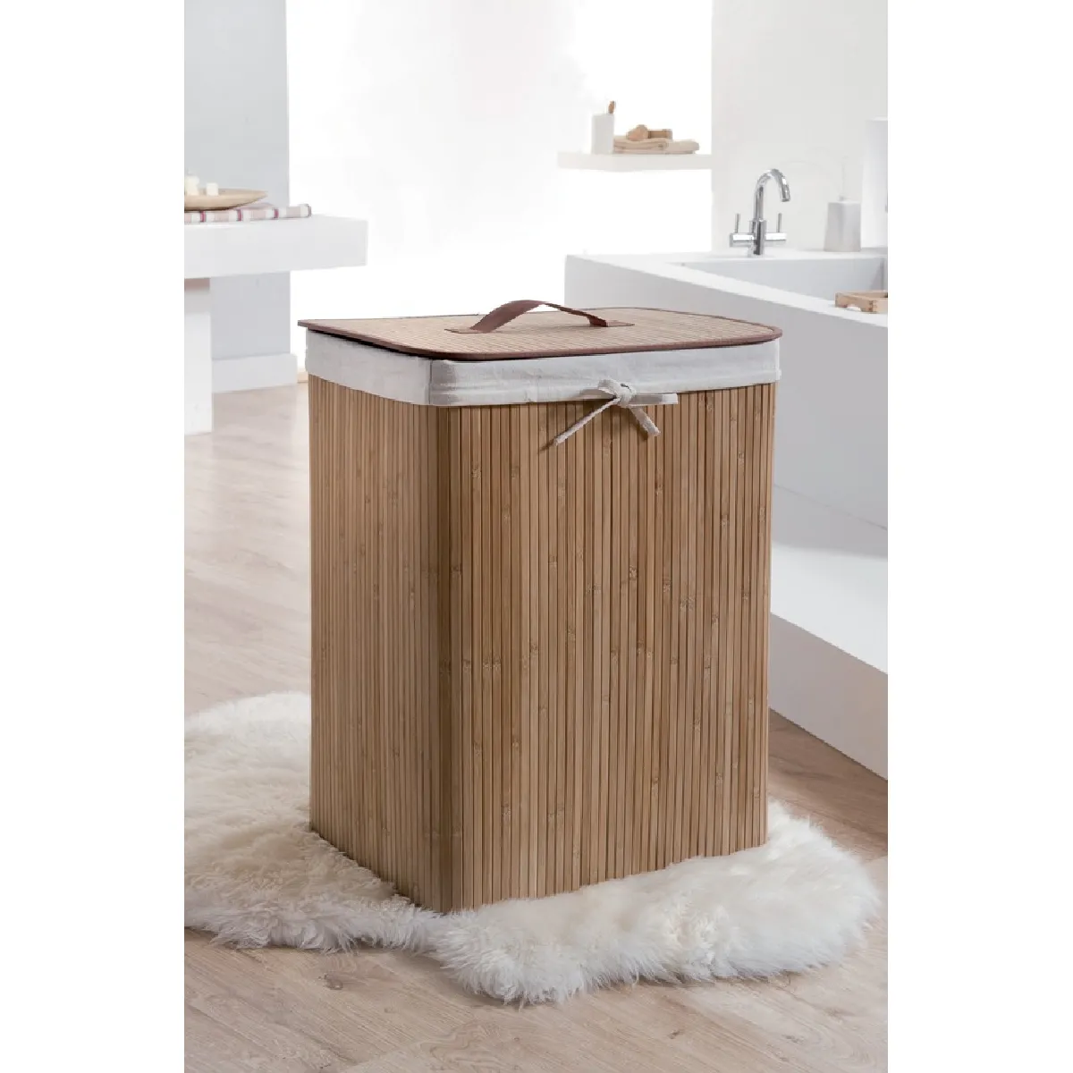 Compactor Panier rectangulaire Bambou 94,5 L