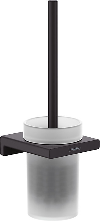 Porte-brosse WC mural noir mat Hansgrohe