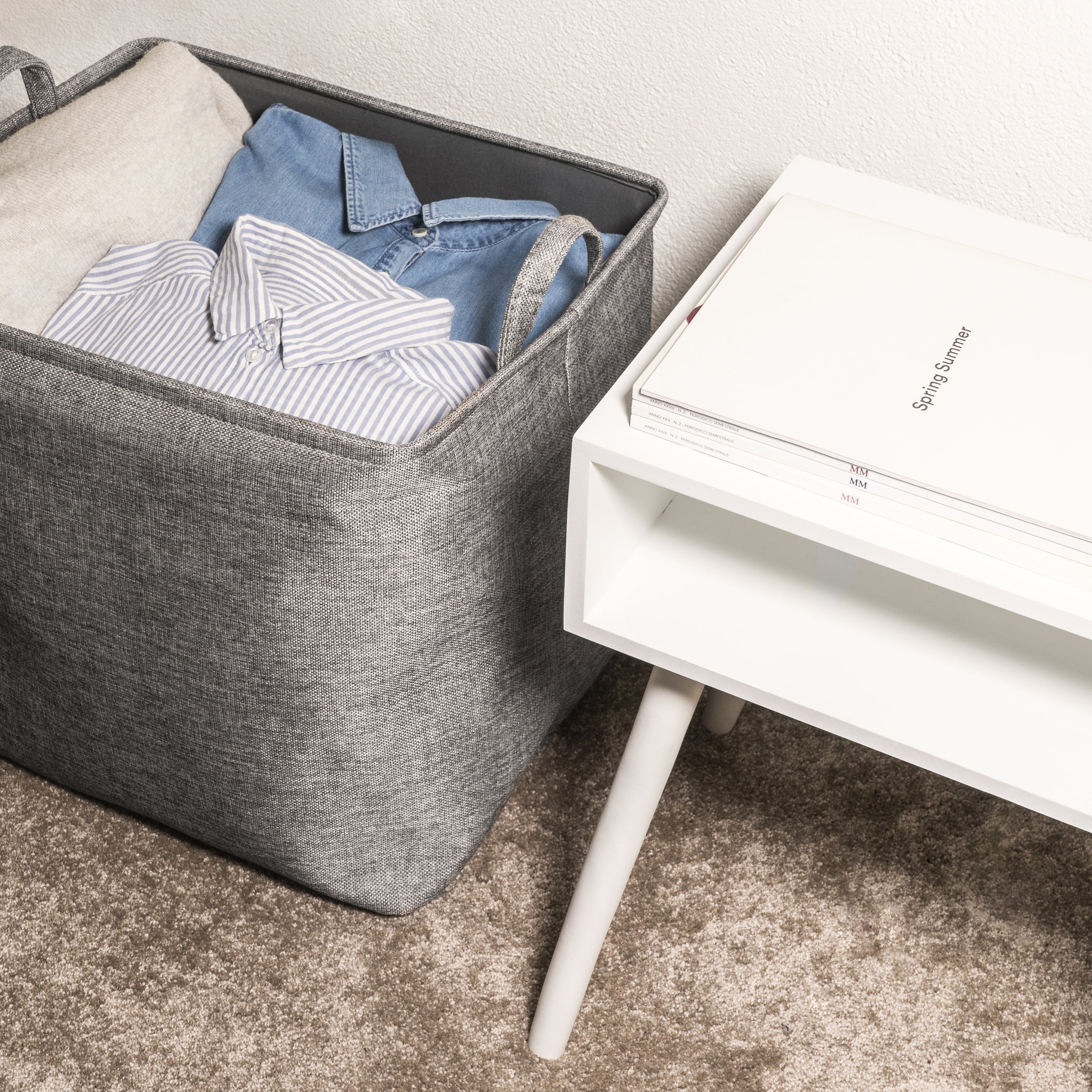 QUVIO Wasmand 'Laundry' - Grijs - L