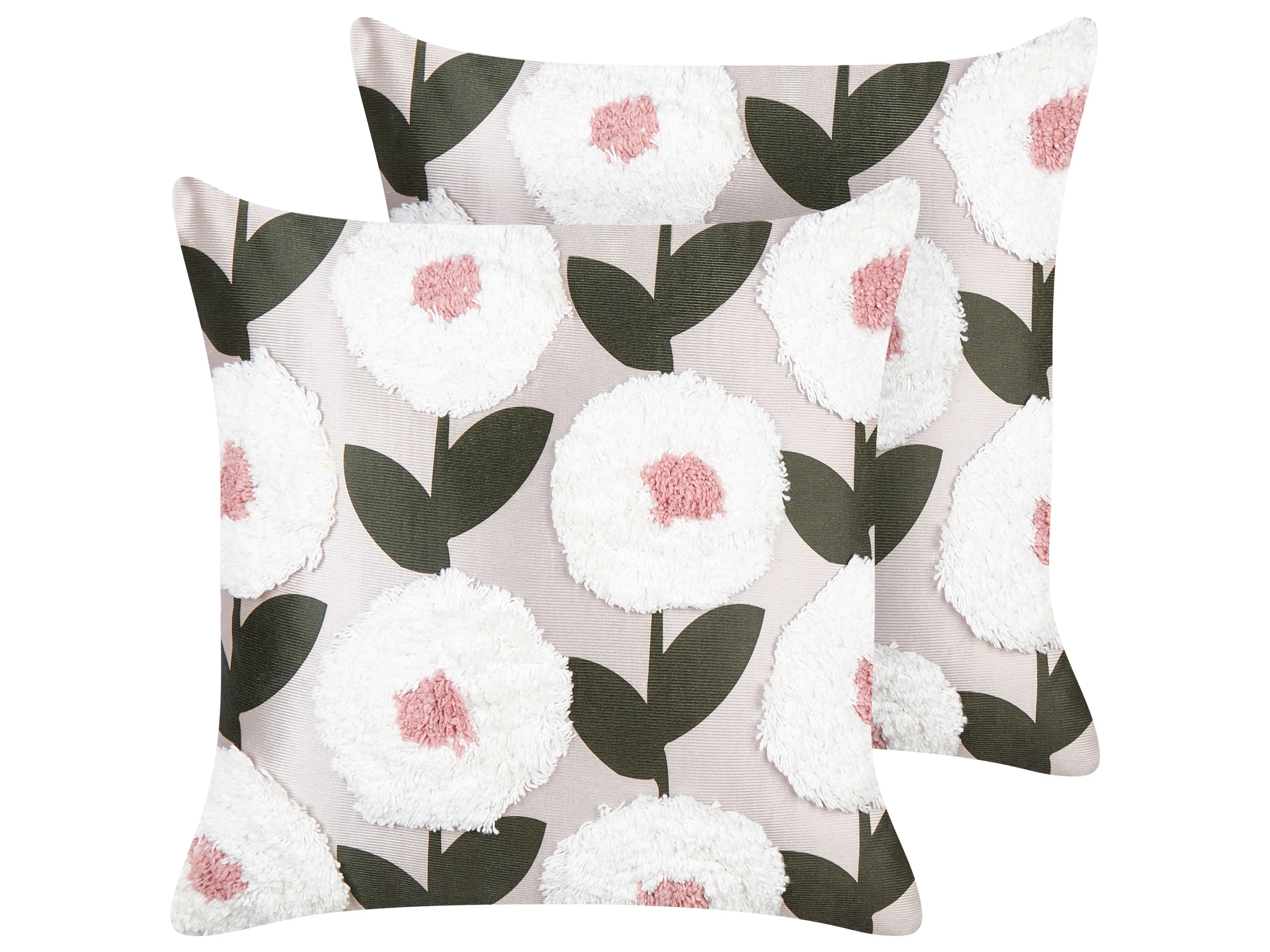 Set van 2 sierkussens KUNRI Katoen 45 x 45 cm Meerkleurig bloempatroon