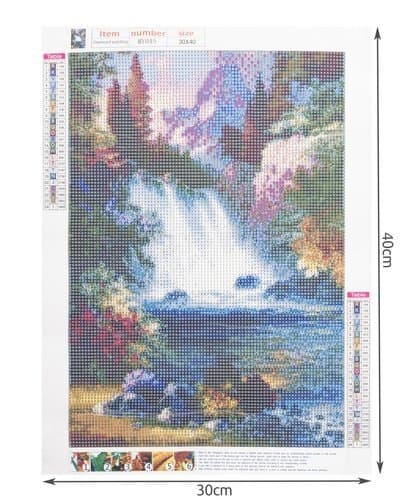 Diamond Painting / DIY 5D Diamantmålning - 30x40cm - Vattenfall