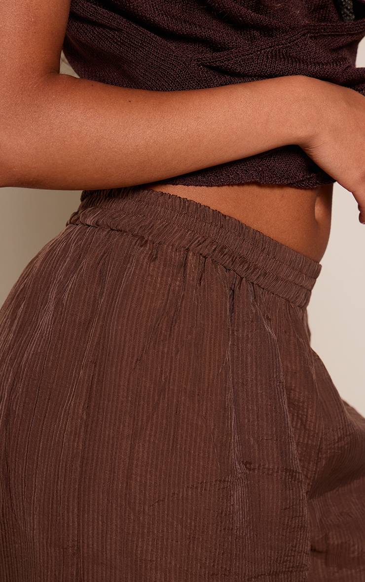 Marron Pantalon Ballon Texturé