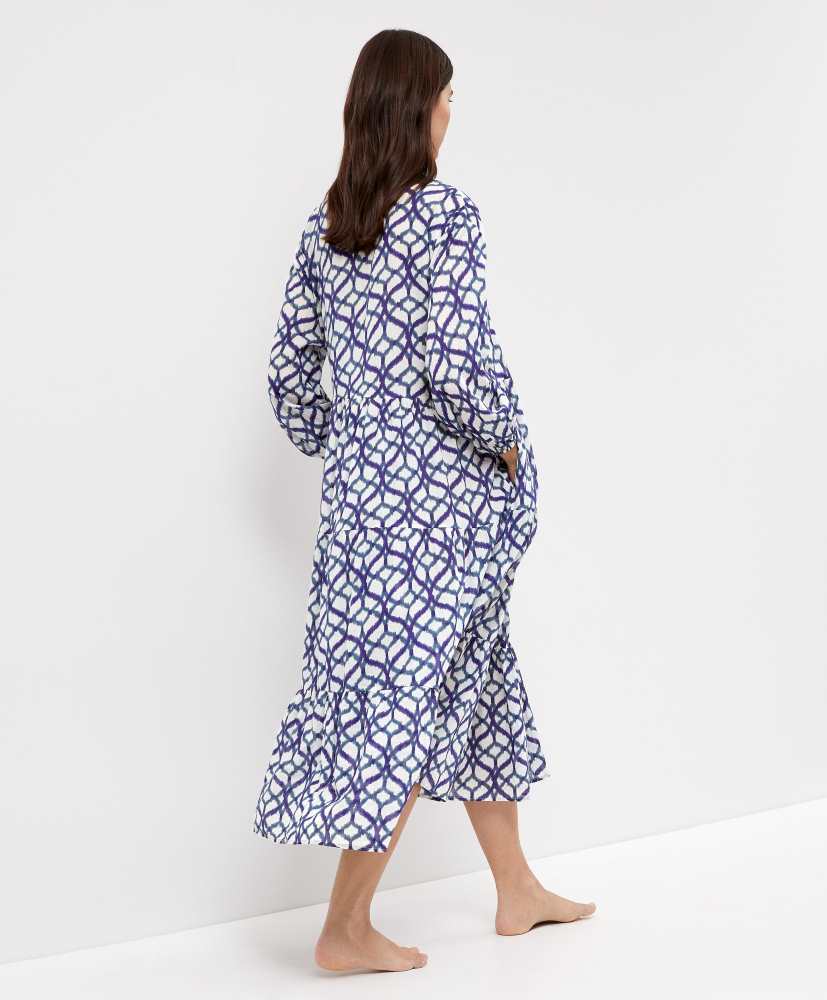 Vestido túnica, 100% algodão, estampado