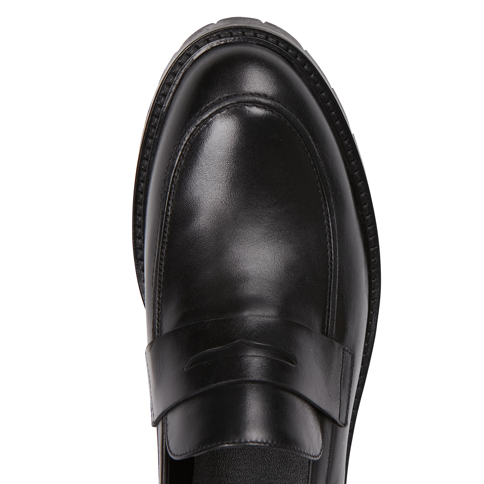 AUBREE - Mocassins à talon en cuir | Noir
