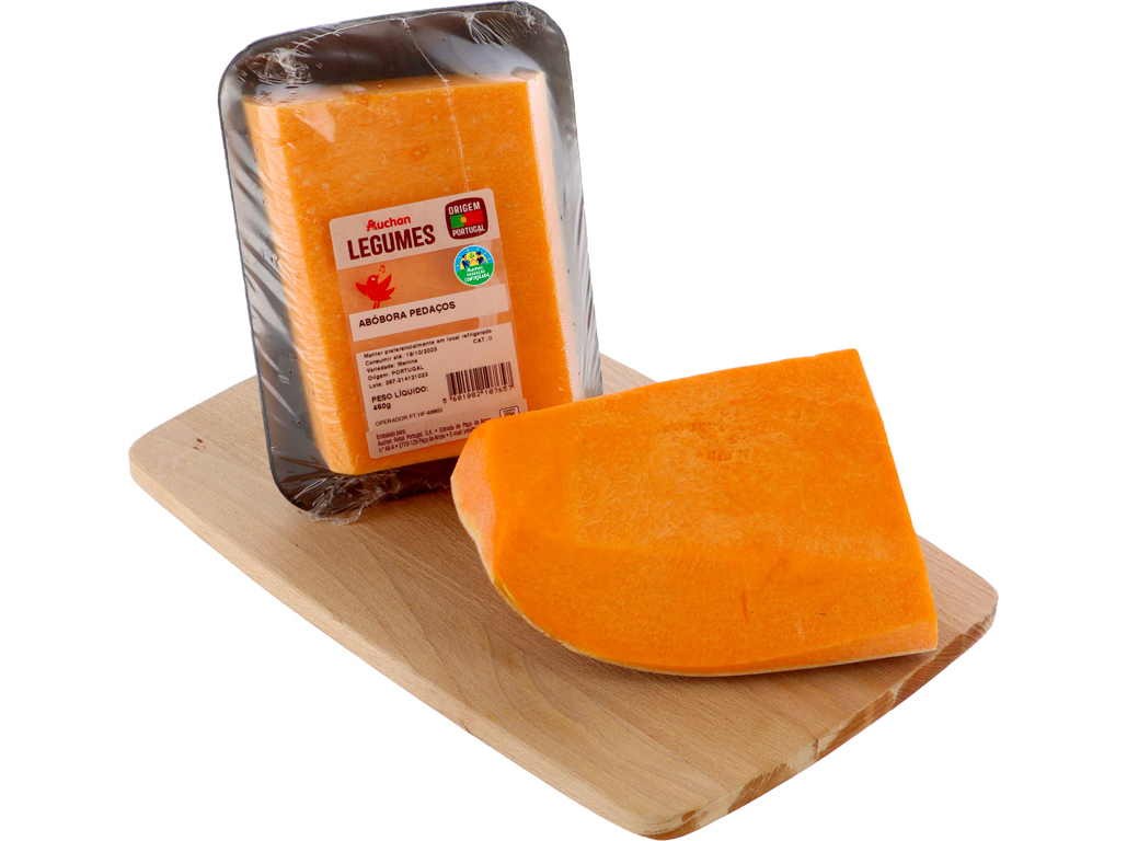 ABÓBORA CORTADA EM PEDAÇOS AUCHAN CULTIVAMOS O BOM 450 G