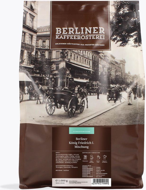 Berliner Kaffeerösterei - Koning Frederik I Blend - Gemalen Koffie - 1kg