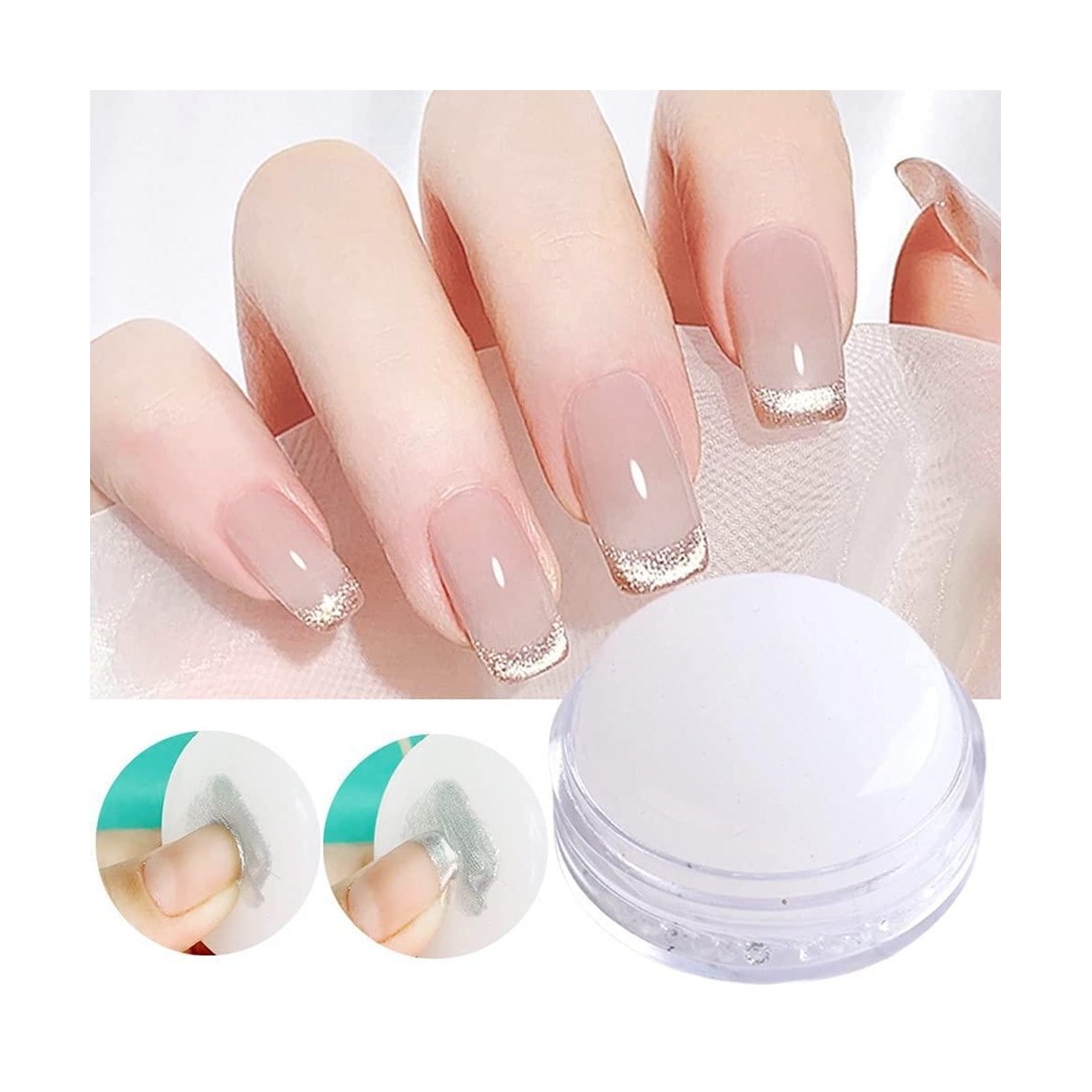 Stempelpute for nail art silikon Hvit