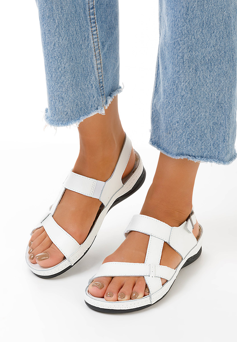 Sandales en cuir femme blanches Zinna