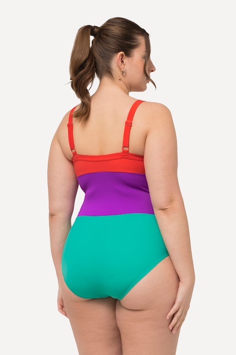 Badeanzug, Colorblocking, Softcups, Aussparungen, recycelt
