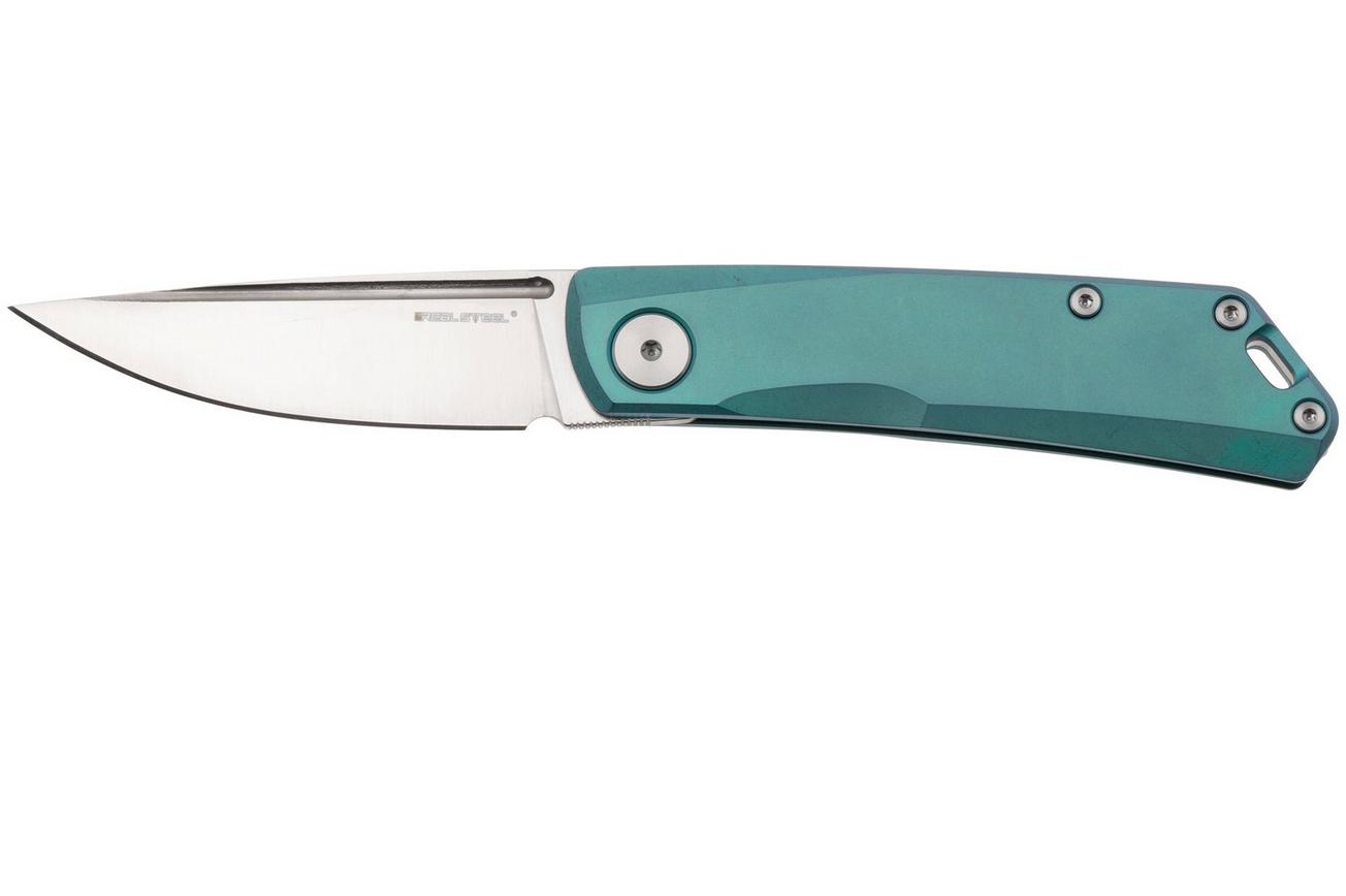 Real Steel Luna TS 7001TS06 Satin N690, Cyan Monochrome Titanium, zakmes, Jakub Wieczorkiewicz design