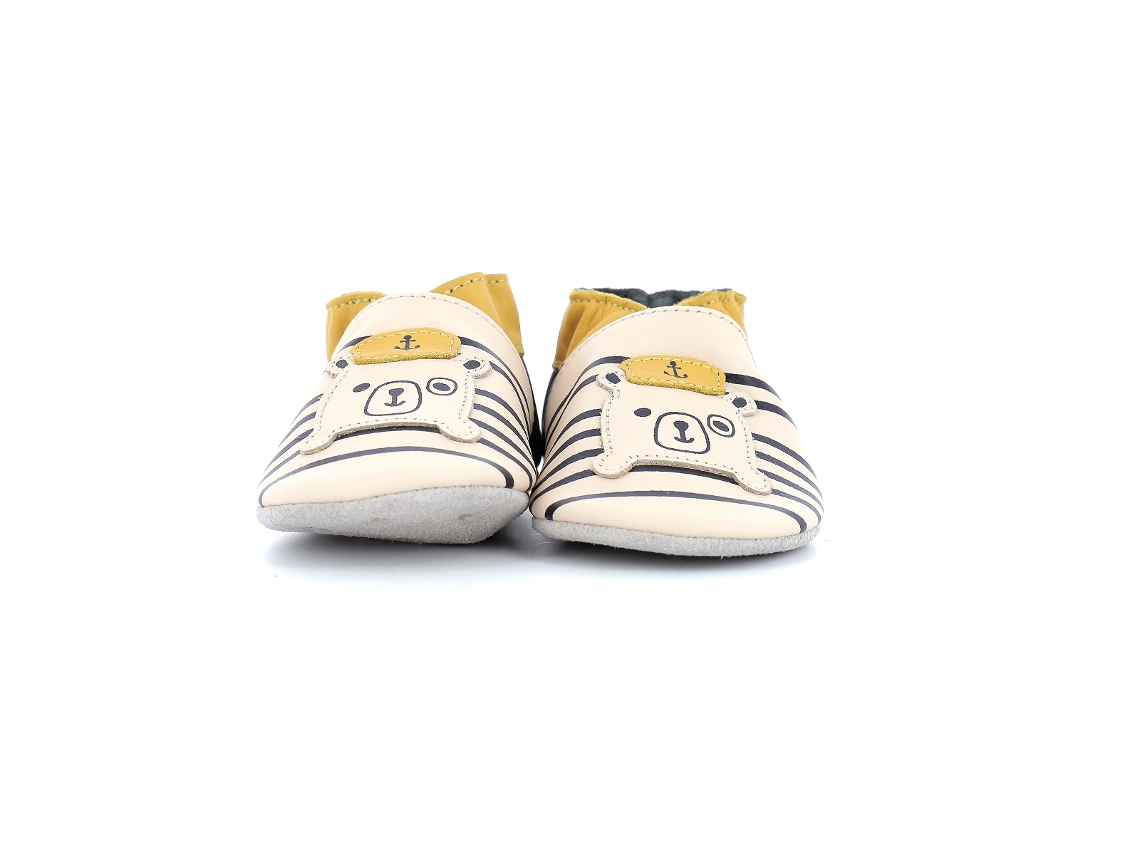 Robeez-NAVAL OFFICER Cuir Beige Marine