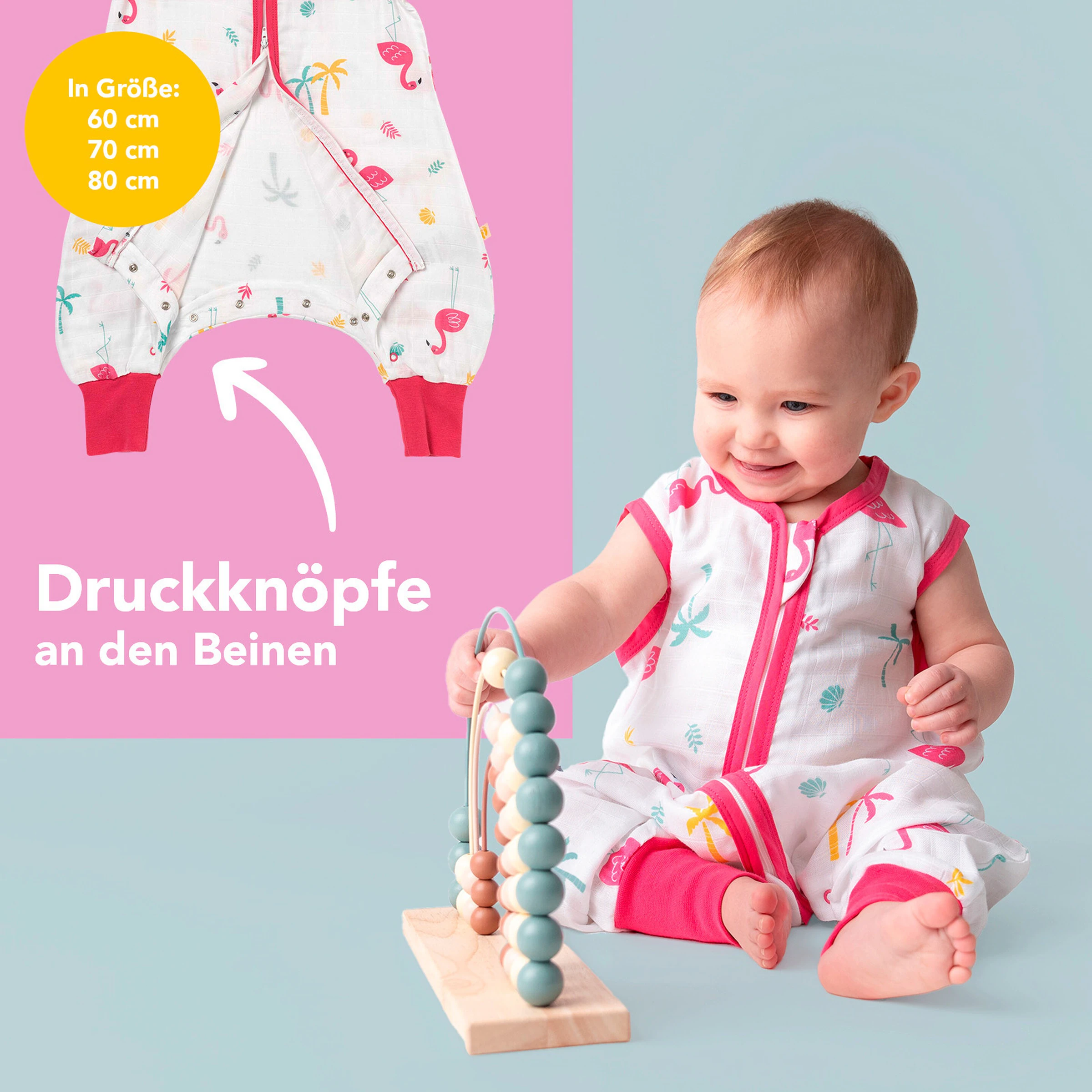 schlummersack Schlafsack mit Füßen 0.5 Tog Flamingo