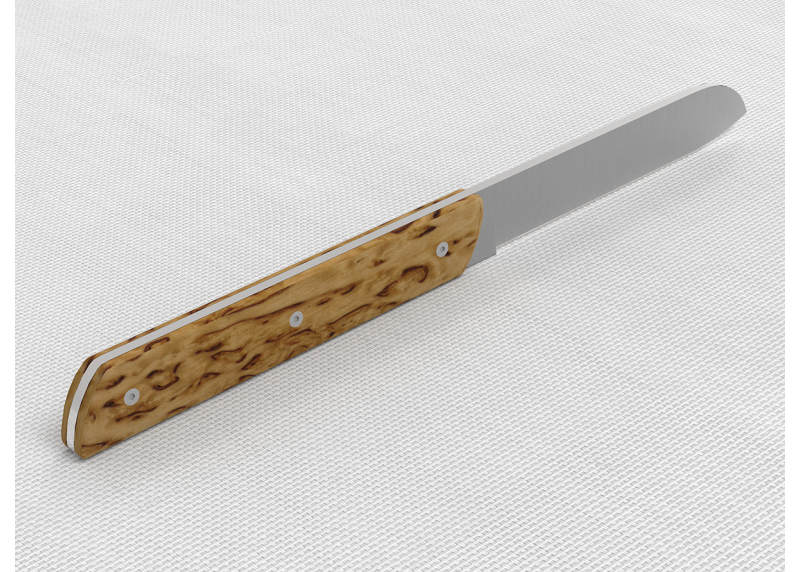 Service de 6 couteaux de table avec un manche en bois de bouleau et lame en acier inoxydable