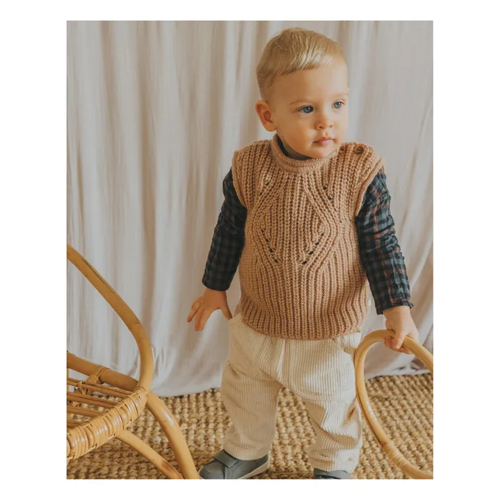 Búho Pull Sans Manches Baby Alpaga et Laine | Vieux Rose
