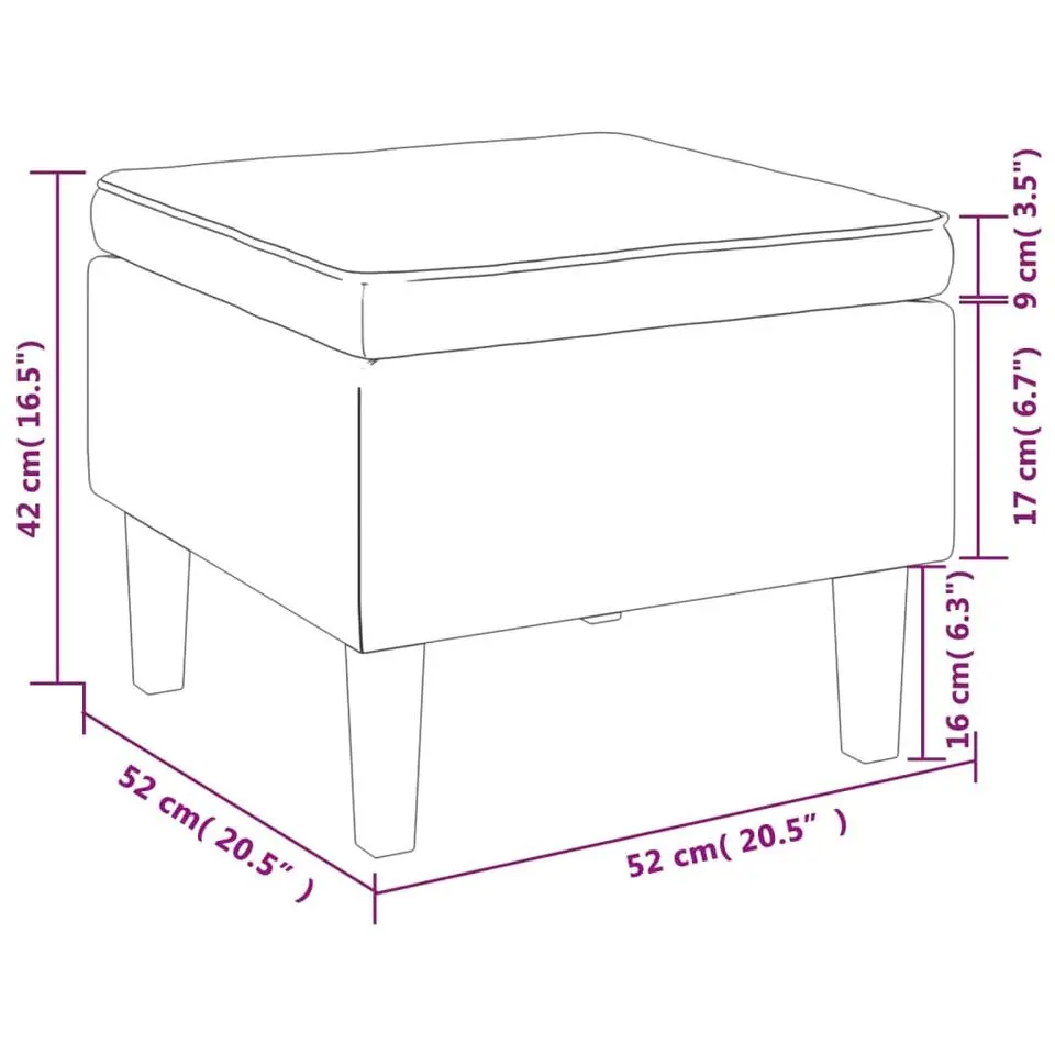 vidaXL - Kruk - Zwart - Stof