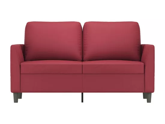 Canapé à 2 places Rouge bordeaux 120 cm Similicuir
