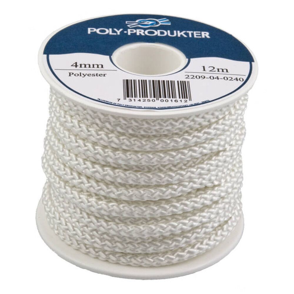 POLYESTERSILKELINE POLY-PRODUKTER Ø4MMX12M HVIT